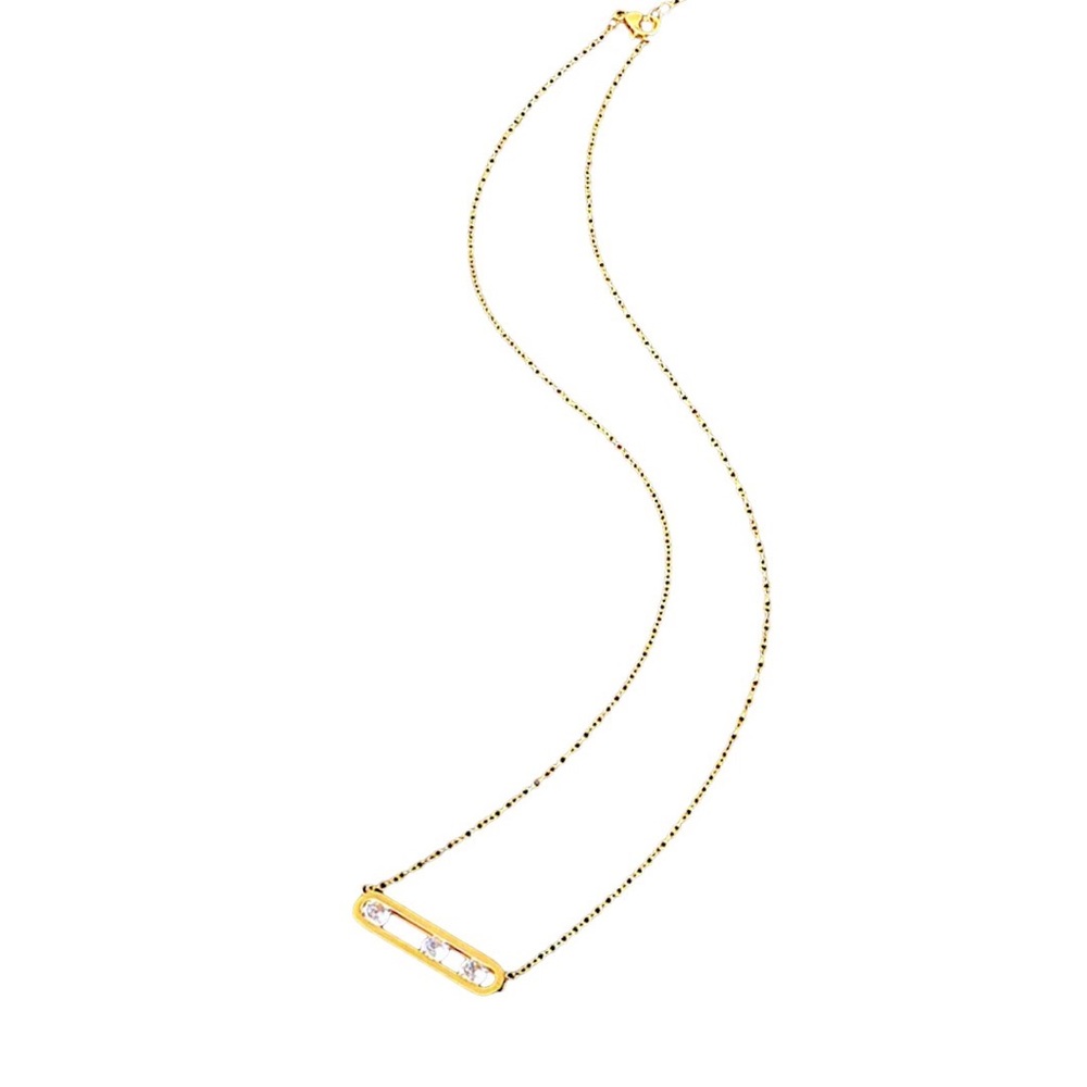🆕 Gorgeous 18k Diamond Slider Oval Bar Necklace NWT - Picture 5 of 16